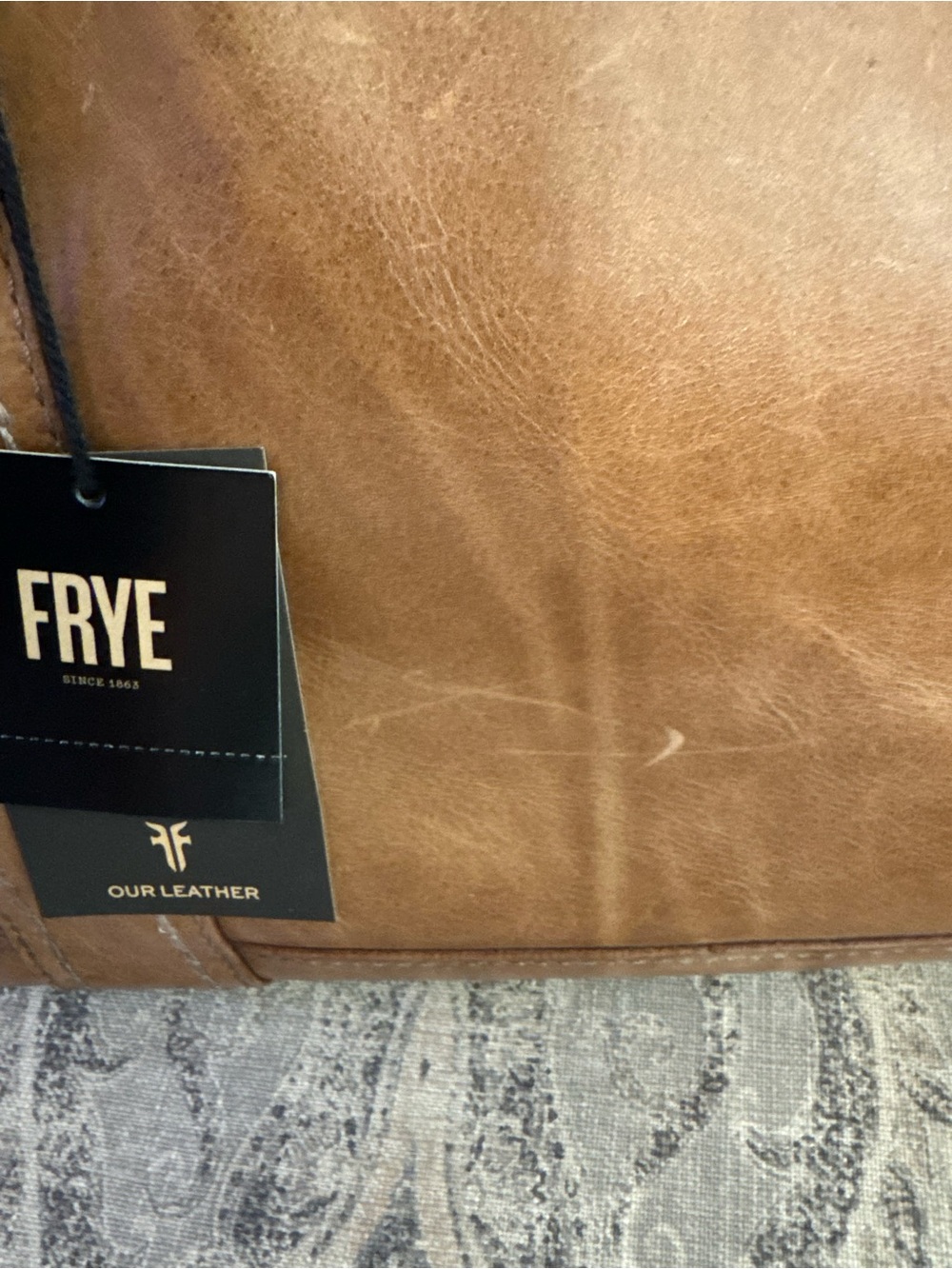 Frye Cognac Leather Carryall Satchel - Picture 6 of 12